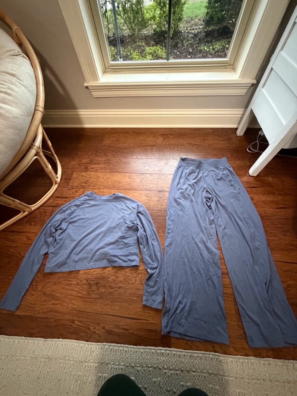 Soft Two-Piece Lounge Set in Dusty Blue